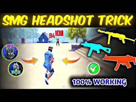 SMG Gun Headshot Trick Free Fire UMP Mp40 MP5 Headshot Trick Free