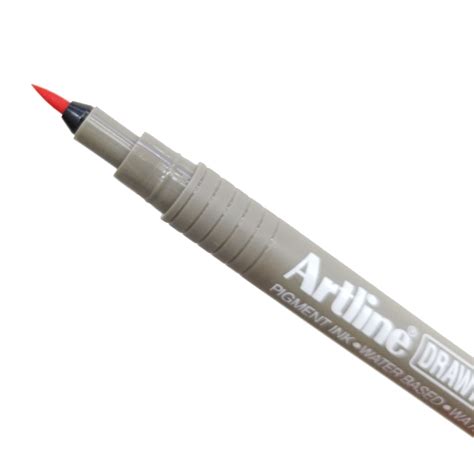 Bút Vẽ Kỹ Thuật Brush Artline Ek 23fn Màu Đỏ Fahasacom