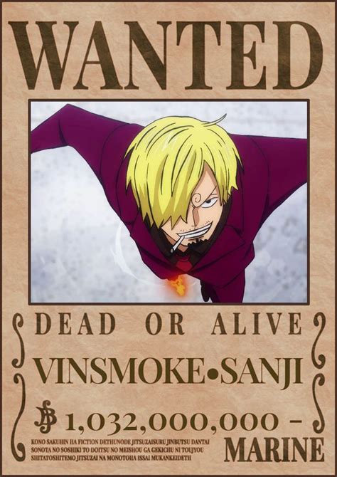 A Wanted Poster For An Anime Character