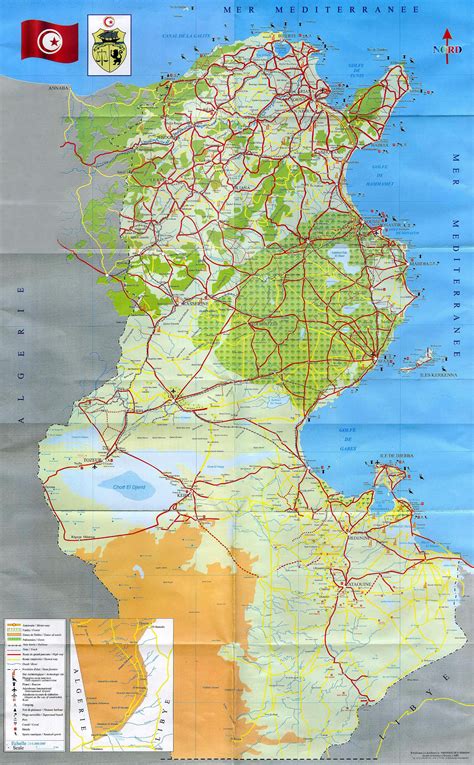 Detailed political map of Tunisia with all cities, highways and airports | Vidiani.com | Maps of ...