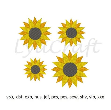 Sunflower Embroidery Design Sunflowers Embroidery Designs Etsy