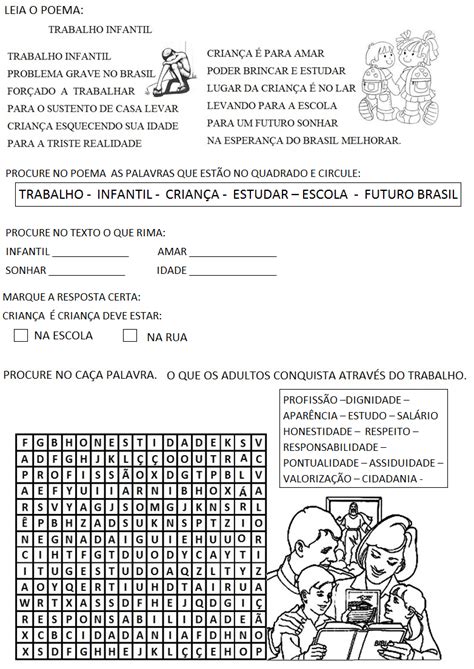 Dia Do Trabalho Trabalho Infantil Atividades Escolares