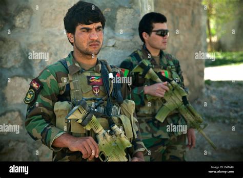 An Afghan National Army Special Forces Commandos Maintain Security