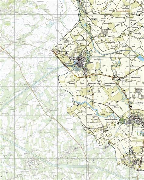 Topografische Kaart 53F Sluis Digitaal Vector Map Kaarten Vector