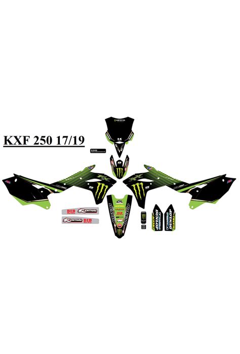 Kit Déco Complet Dcor Team Monster Kawasaki 250 Kxf 2017 2020