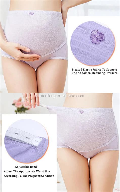 Breathable Cotton Adjustable Maternity Underwear High Waist Belly