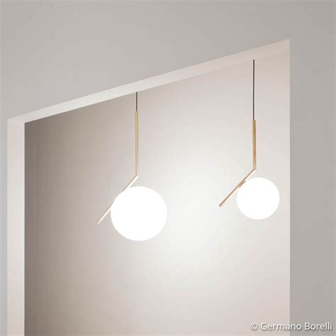 Flos Ic S Designer Pendant Light Brushed Brass Lights Co Uk