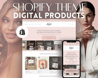 Pink Shopify Theme For Selling Digital Products Ecommerce Business