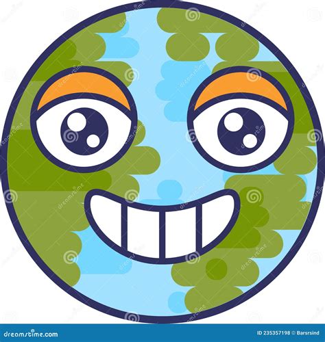 Earth Emoji Smiles Of Planet Cartoon Emoticons With Different