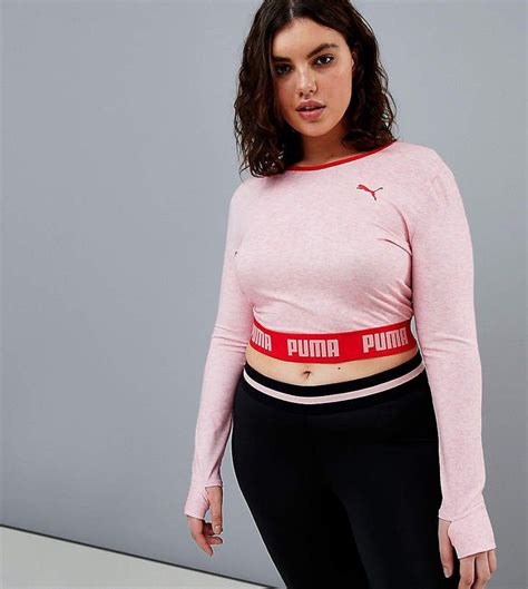 Puma Exclusive To Asos Plus Long Sleeve Crop Top Long Sleeve Crop Top Tops Crop Tops