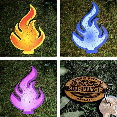 Survivor Party Pack Set Of Fire Puzzles Survivor Tv Show Etsy