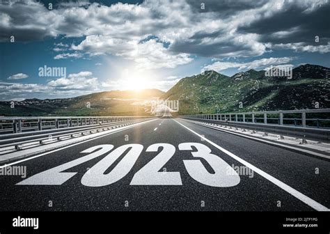 Empty Asphalt Road And New Year Concept Stock Photo Alamy