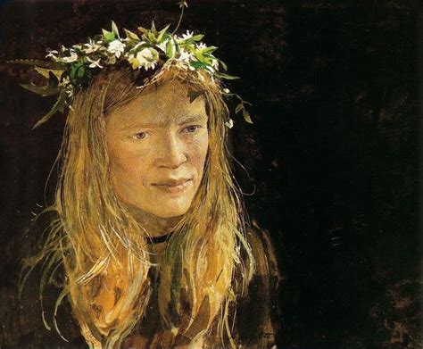 Crown Of Flowers By Andrew Wyeth 1973 Tempera Drybrush On Paper