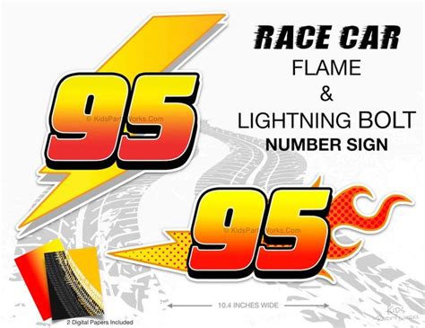 Cars Number 95 Lightning Mcqueen Disney Cars Party Race Car Etsy In