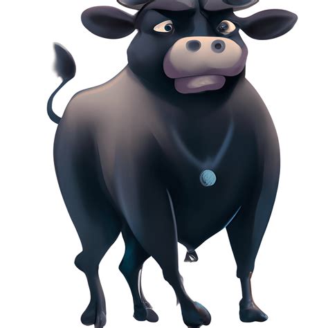 Cute Cartoon Black Angus Cow Without Horns · Creative Fabrica