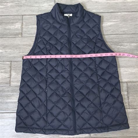 J Jill Jackets And Coats Jjill Navy Blue Down Quilted Puffer Vest Sz