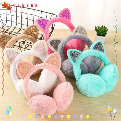 Winter Ear Muffs Faux Fur Warm Earmuffs Cute Foldable Outdoor Ear