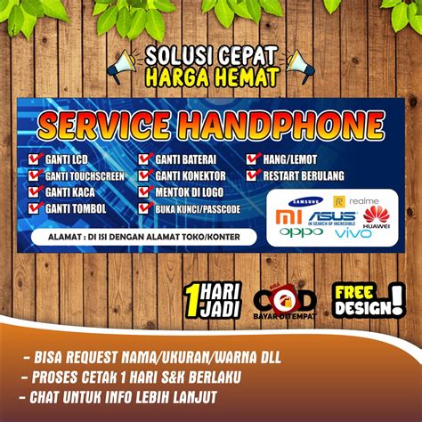 Jual Spanduk Banner Konter Hp Service Hp Bisa Custom Ubah Nama