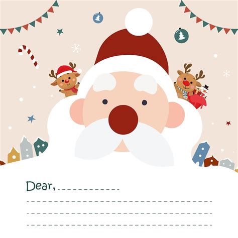 Premium Vector Christmas Postcard With Big White Beard Santa