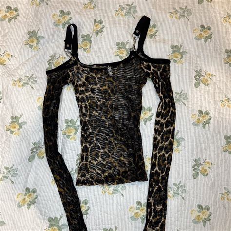 Cheetah Print Mesh Long Sleeve With Off The Depop