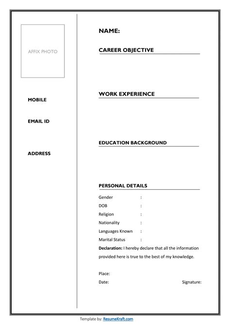 20 Sample Bio Data Formats For Job Pdf And Word Free Download 2024