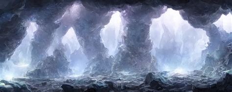 Concept Art Of An Ancient Fantasy Cave With Huge Stable Diffusion