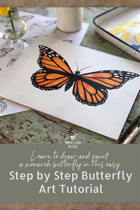 Learn How To Draw And Paint A Monarch Butterfly Step By Step Easy Art