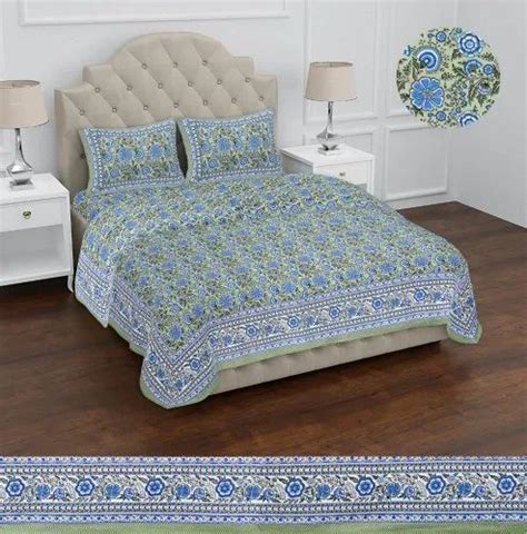 Multicolor Cotton Double Bed Sheet For Home 1 Bedsheet 2 Pillow At Rs