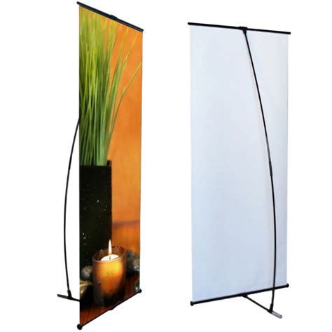 Advertising And Promotion Black L Banner Stand For Advertisement Size