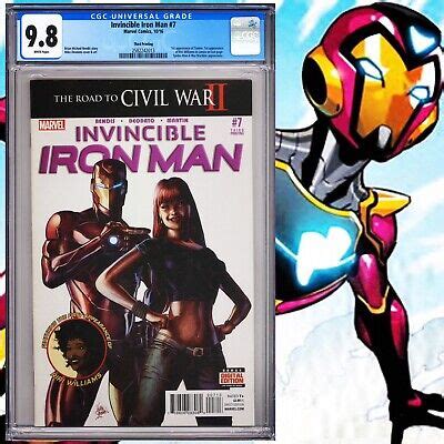 CGC 9 8 Invincible Iron Man 7 3rd Printing Variant 1st Riri Williams