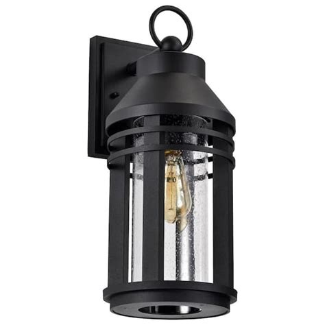 Satco Wilton Light Matte Black Hardwired Outdoor Wall Lantern Sconce