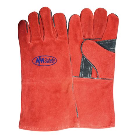 Cow Split Leather Welding Gloves With Reinforced Palm