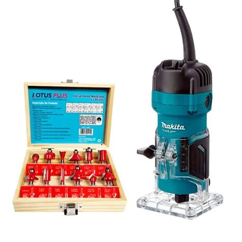 Kit Tupia Manual Laminadora W Makita M B V Jogo De Fresas