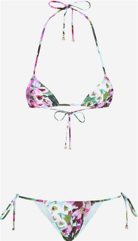 Dolce And Gabbana Bluebell Print Triangle Bikini Shopstyle Two Piece