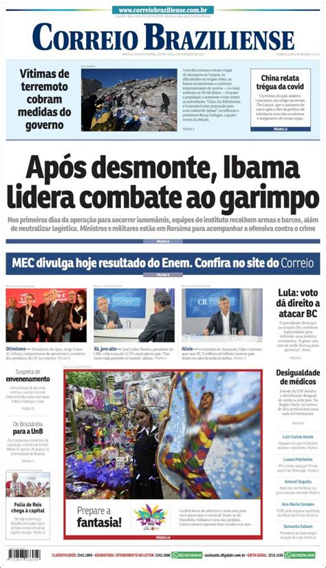 Journal Correio Braziliense Brésil Les Unes des journaux de Brésil