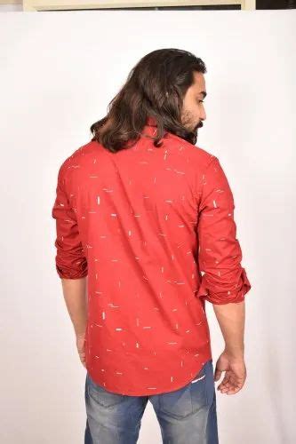 Trendy Fit Multicolor Men Printed Cotton Shirt Full Sleeves At Rs 250