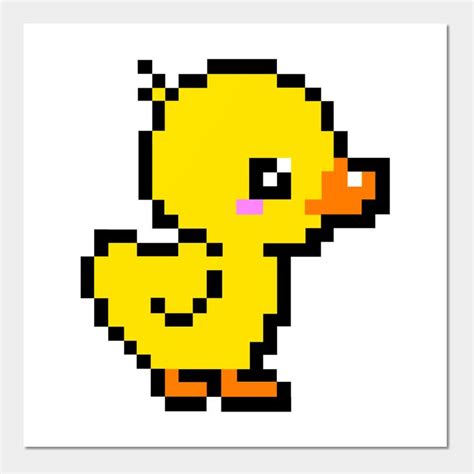 Pixel Duck Cute Yellow Duckling Pixel Art