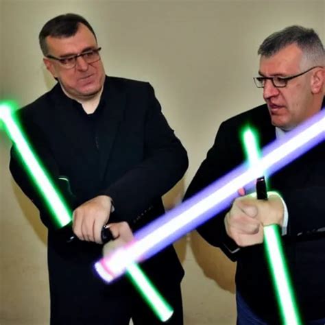 Aleksandar Vucic And Vojislav Seselj Lightsaber Battle Stable