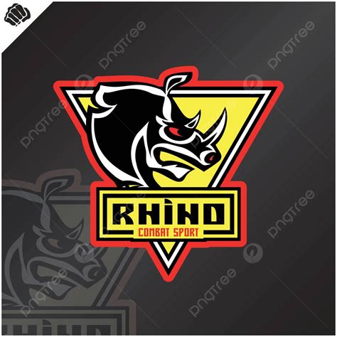 Rhino Head Logo For Sports Team Rhinoceros Illustration Wild Vector