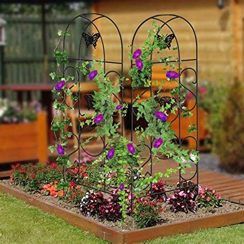 Amagabeli 12 Pack Garden Trellis For Climbing Plants 60 X 18 Rustproof Black Iron Butterfly