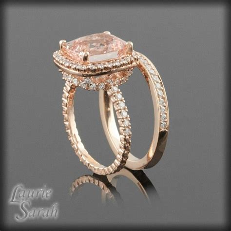 Elegant Fabulous Wow Rose Gold Wedding Band Diamond Morganite