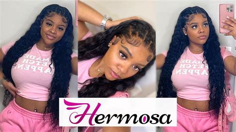 Best Deep Wave Wig Install 🤍 Super Cute Easy Rubberband Style Ft Hermosa Hair Youtube