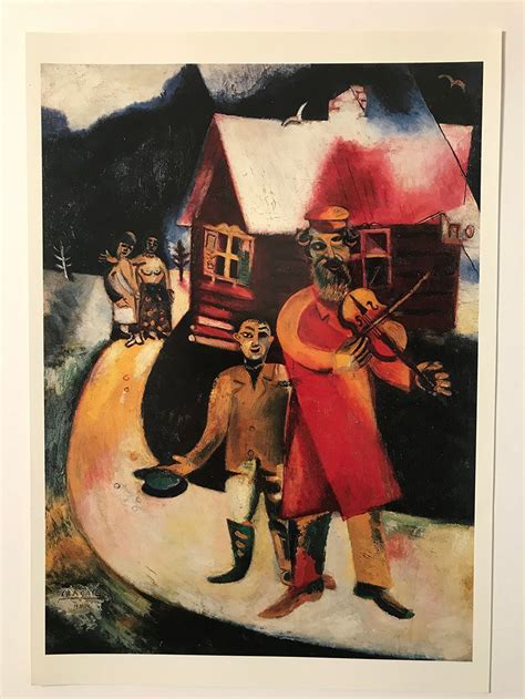 Marc Chagall, the Fiddler, Vintage Lithograph, Print, 43x30cm, Mid ...