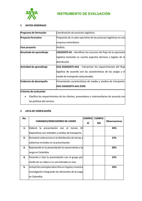 Ie Ga2 210101075 Aa1 Ev02 Instrumento De EvaluaciÓn 1 Datos Generales Programa De Formación