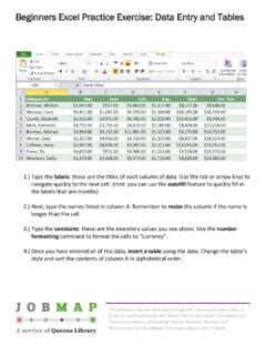 Beginners Excel Practice Exercise: Data Entry and Tables / beginners-excel-practice-exercise ...