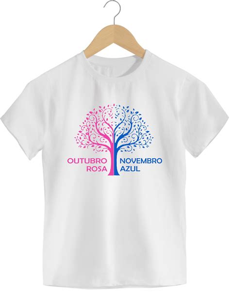 Camiseta Campanha Outubro Rosa E Novembro Azul Rvore Elo