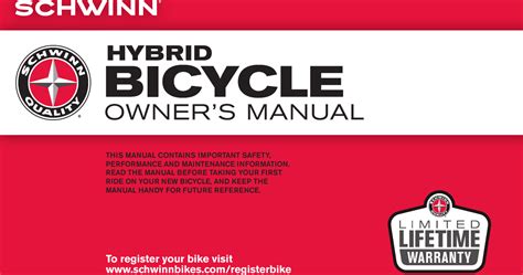 Schwinn Hybrid Bicycle Owners Manual