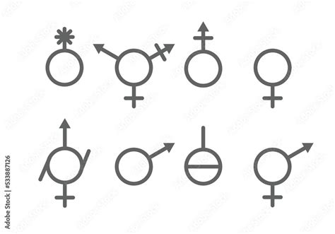 Different Gender Isolated Lgbtq Set Transgender Non Binary Person