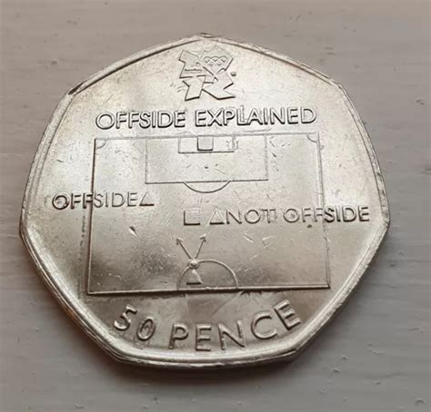 🔥🔥rare 2011 London Olympics Football Offside Rule 50p Collectors Coin🔥🔥