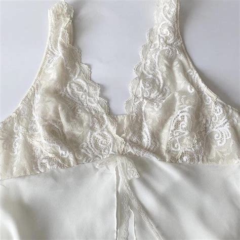 White Lace Bow Summer Lingerie Slip Dress Size Depop